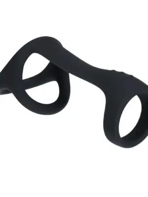 Tri O Silicone Shaft Cock and Ball Ring - Black
