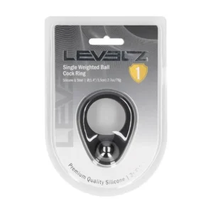 Liquid Silicone Single Weighted Ball Cockring - Black