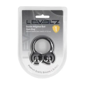 Liquid Silicone Double Weighted Ball Cockring - Black