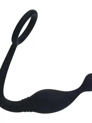 Silicone Cockring with Prostate Stimulator - M - Black