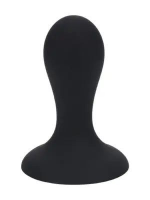 Single Rattle Liquid Silicone Anal Plug - S - Black