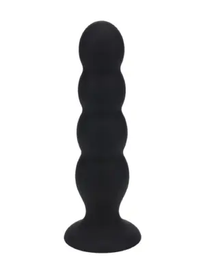 Quad Rattle Liquid Silicone Anal Plug - XL - Black