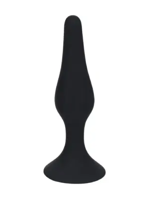 Slim Silicone Anal Plug - M - Black