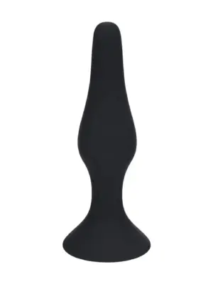 Slim Silicone Anal Plug - L - Black