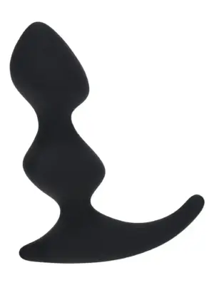 Full Double Ripple Silicone Prostate Massager - Black