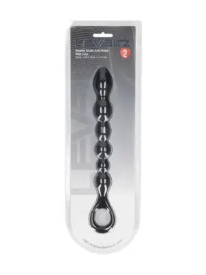 Beaded Snake Silicone Anal Probe with Loop - Black