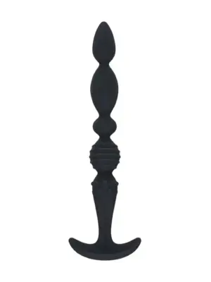 Multi Textured Silicone Flared Anal Probe - Black