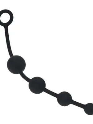 Curved Silicone Anal Beads - Black