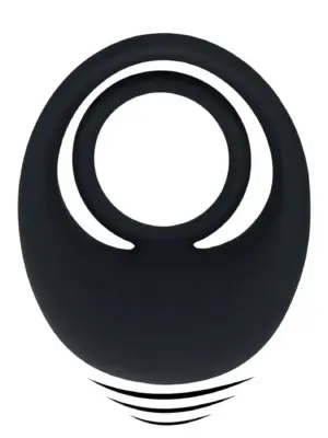 Vibrating Liquid Silicone Cock and Ball Ring - Black