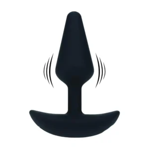 Classic Vibrating Silicone Anal Plug - S - Black