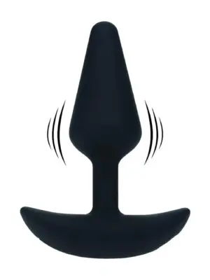Classic Vibrating Silicone Anal Plug - S - Black