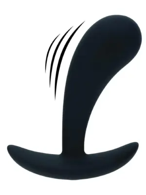 Vibrating Silicone Prostate Stimulator Anal Plug - S - Black