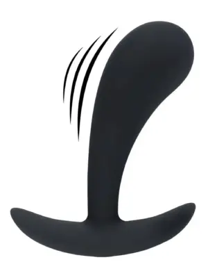 Vibrating Silicone Prostate Stimulator Anal Plug - M - Black