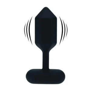 Hexagonal Vibrating Silicone Anal Plug - S - Black