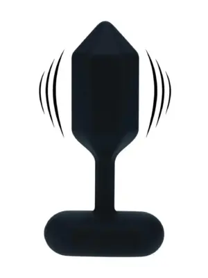 Hexagonal Vibrating Silicone Anal Plug - S - Black