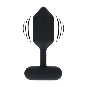 Hexagonal Vibrating Silicone Anal Plug - M - Black