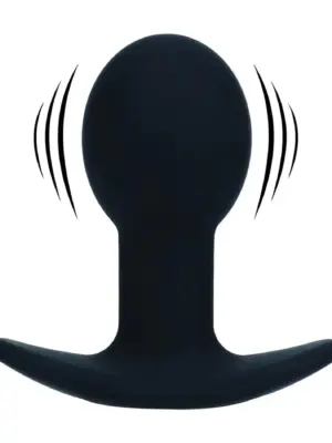 Single Bulb Vibrating Silicone Anal Plug - Black