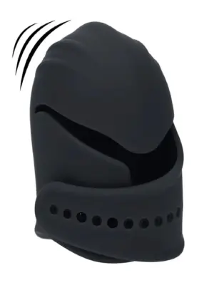 Adjustable Vibrating Silicone Penis Head Stimulator - Black