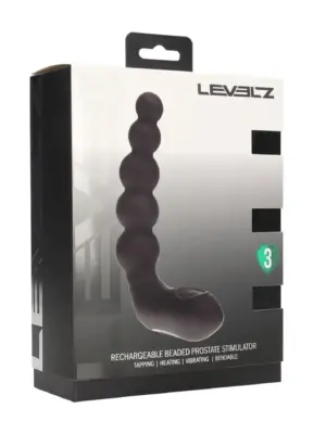Vibrating Heating Bendable Tapping Beaded Silicone Prostate Stimulator - Black