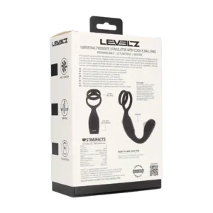 Vibrating Silicone Prostate Stimulator with Cock and Ball Ring - Black