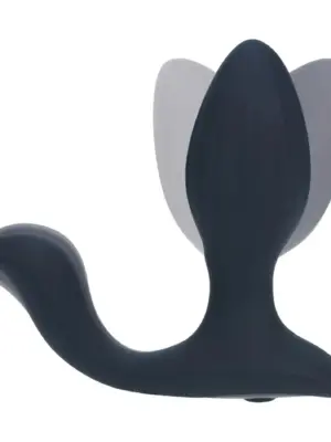 Vibrating and Rotating Silicone Anal Plug with Ball Stimulator - Black