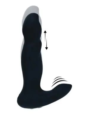 Vibrating and Thrusting Silicone Prostate Massager - Black