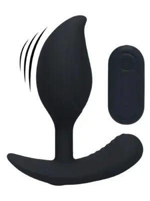 Remote Control Vibrating Liquid Silicone Anal Plug - Black