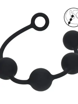 Round Silicone Anal Balls - XL - 50mm - Black