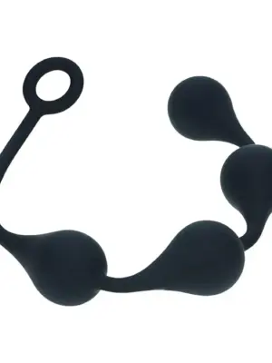 Waterdrop Silicone Anal Balls - L - 40mm - Black