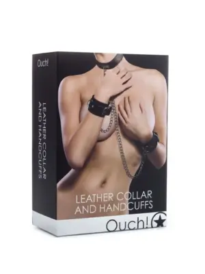Leather Collar and Handcuffs