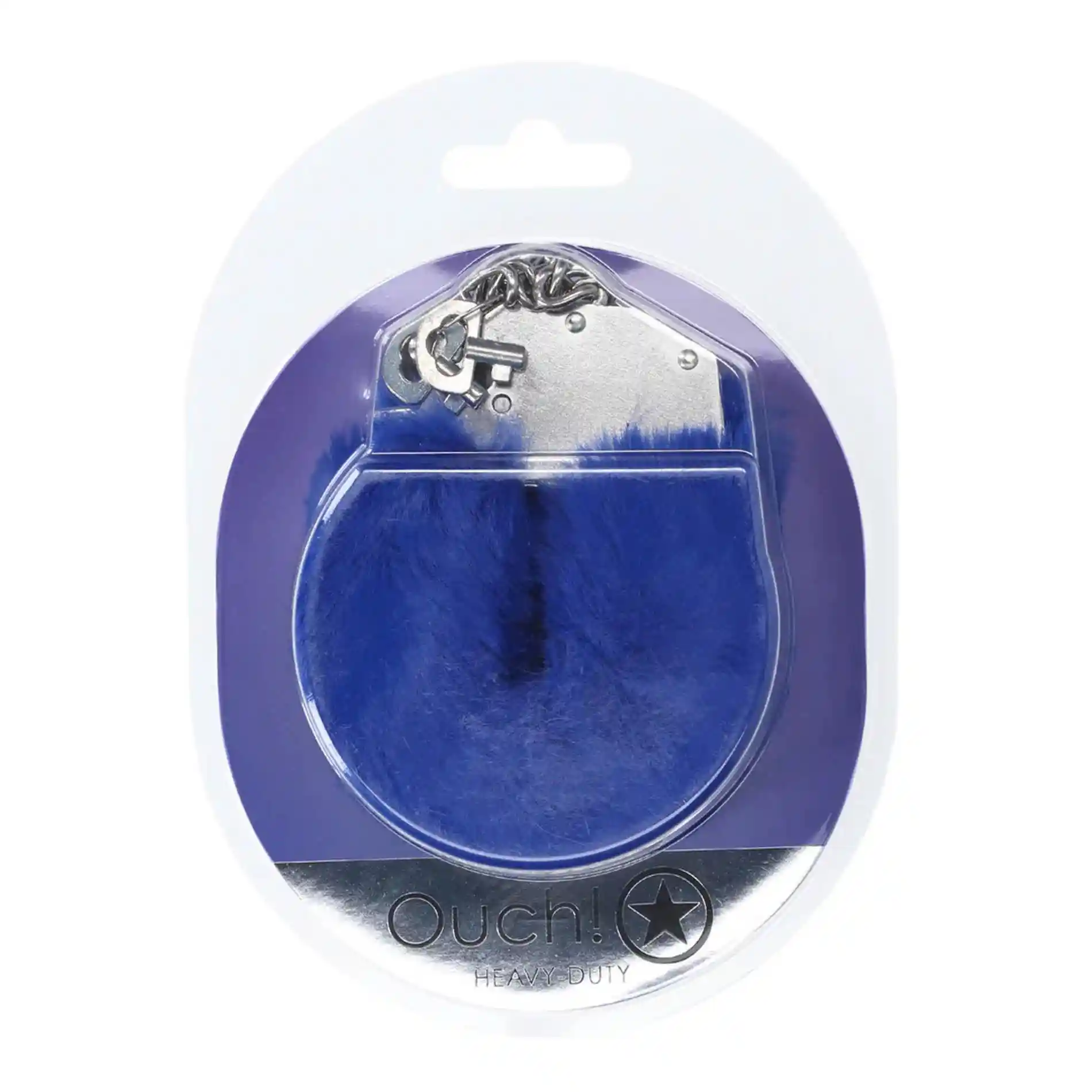 Heavy-duty Fluffy Handcuffs - Navy - obrazek 2