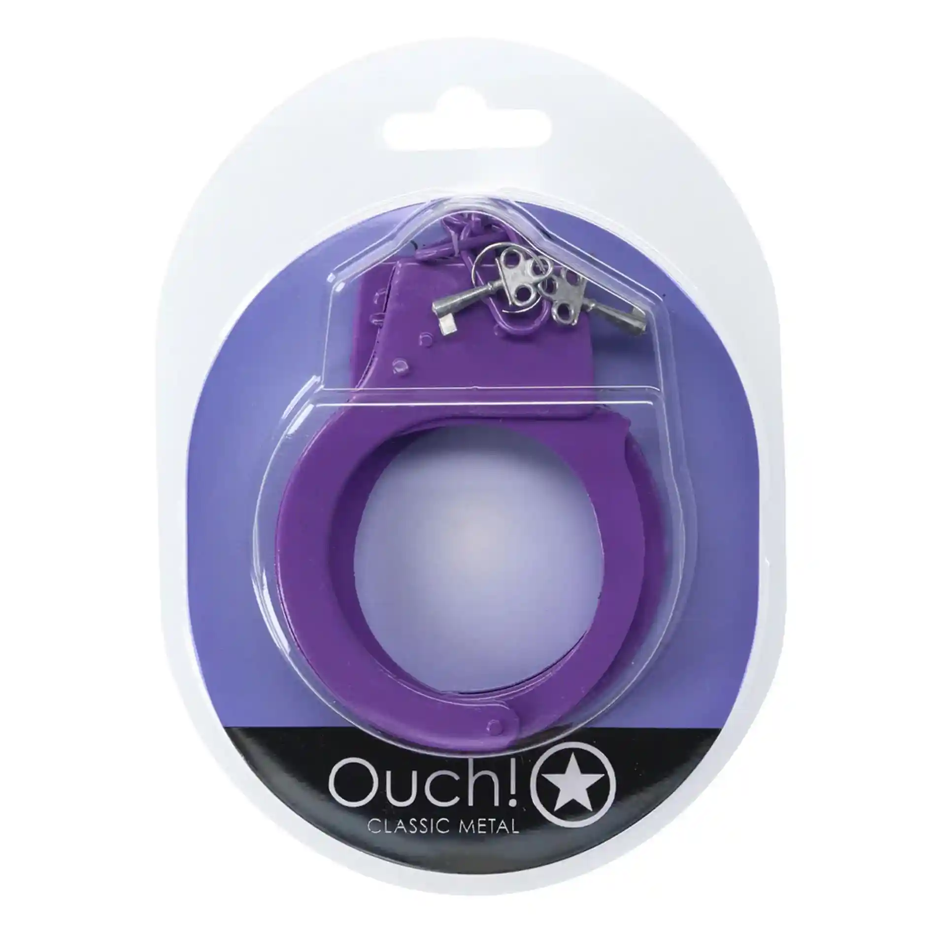 Classic Metal Handcuffs - Purple - obrazek 2