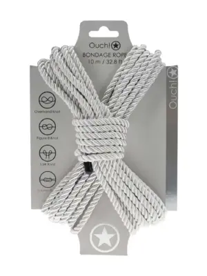 Polyester Bondage Rope - 32.8 ft / 10 m - Silver
