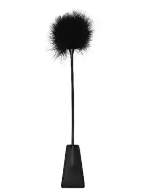 Ouch! Crop With Feather - Black