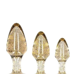 Acrylic Goldchip Butt Plug Set - Gold