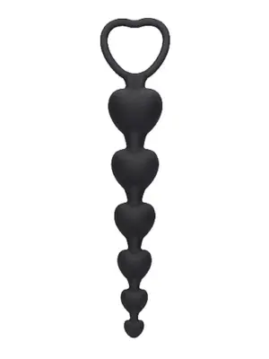 Anal Heart Beads - Black