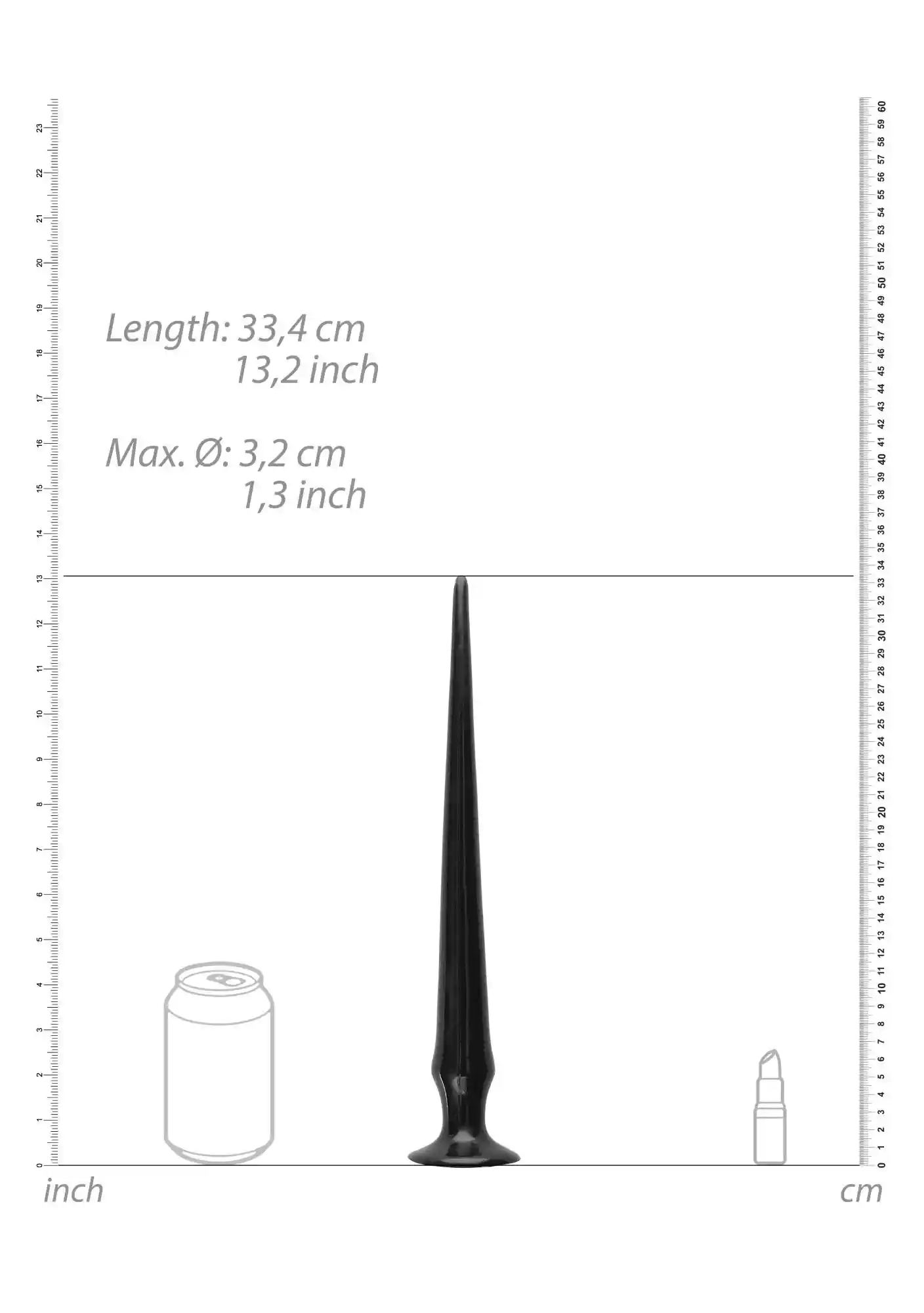 Ass Spike Dildo - 33 cm - Black - obrazek 4