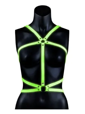 Body Harness - Glow in the Dark - Neon Green/Black - S/M