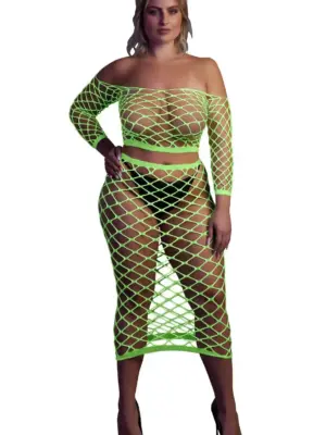 Long Sleeve Crop Top and Long Skirt  XL/XXXXL