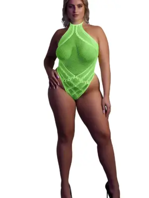 Body with Halter Neck - Neon Green - XL/XXXXL