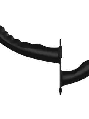 Ouch! - Dual Silicone Ribbed Strap-On - Adjustable - Black