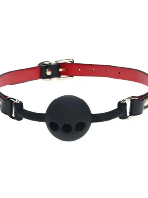 Milan Collection - Silicone Ball Gag - Black/Red