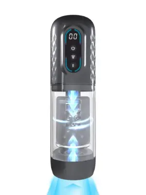 Vortex - Suction Rotation and Thrusting Masturbator Pump - Gun Metal