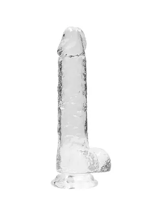 8"" / 20 cm Realistic Dildo With Balls - Transparent