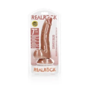 Curved Realistic Dildo  Balls  Suction Cup - 7""""/ 18 cm