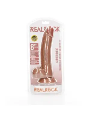 Curved Realistic Dildo  Balls  Suction Cup - 8""""/ 20,5 cm