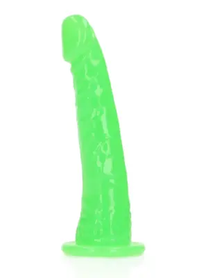 Slim Realistic Dildo with Suction Cup - Glow in the Dark - 6'' / 15,5 cm
