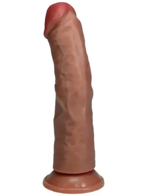 Vibrating and Rotating Regular Curved Cock - 8 / 20,5 cm - Tan