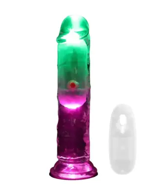 LED Vibrating Straight Cock - 15 cm - Transparent