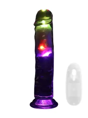 LED Vibrating Straight Cock - 20 cm - Transparent